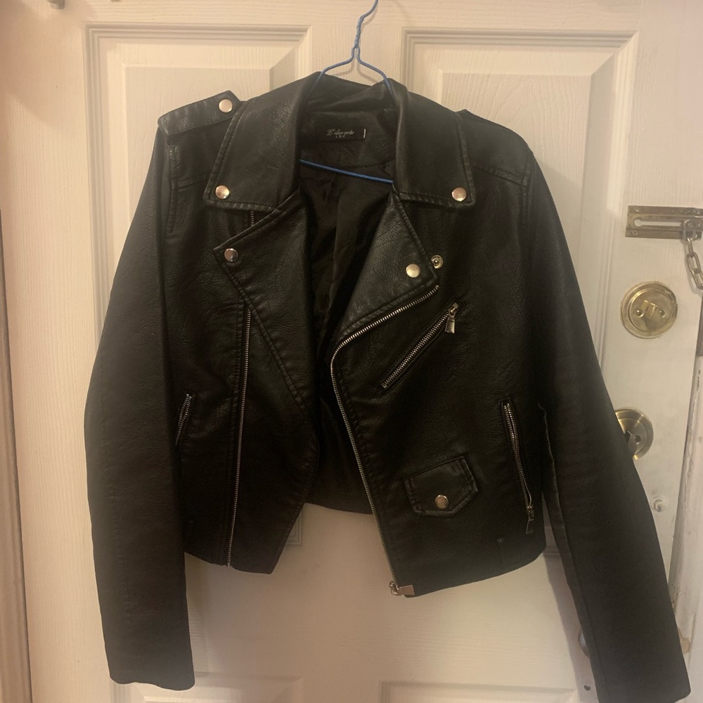 Black Leather Women's Jacket M buttery soft
